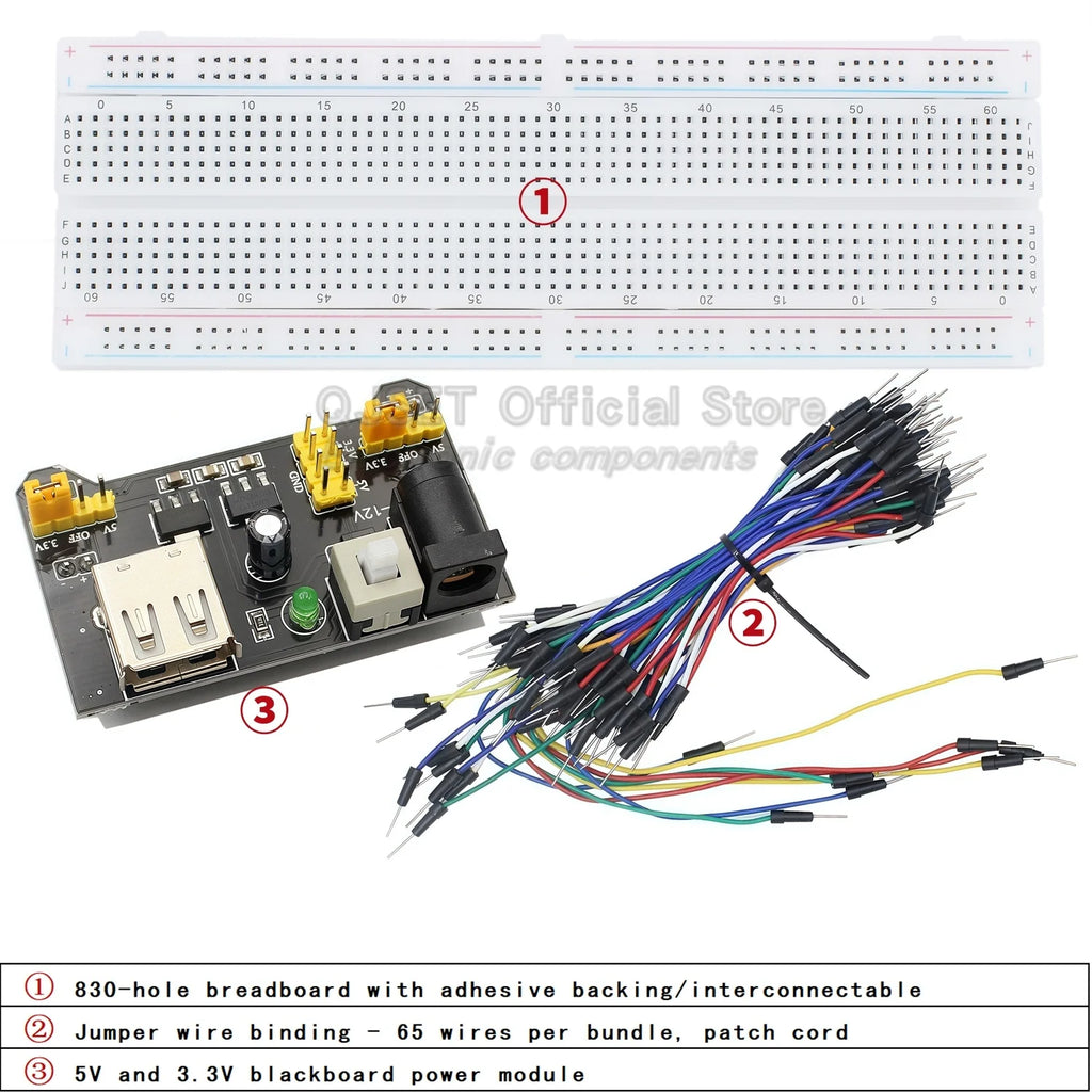 400 830-hole Breadboard MB-102 PCB Circuit Board Experiment Board Soldering Experiment Kit DIY Suitable for Arduino Power Module