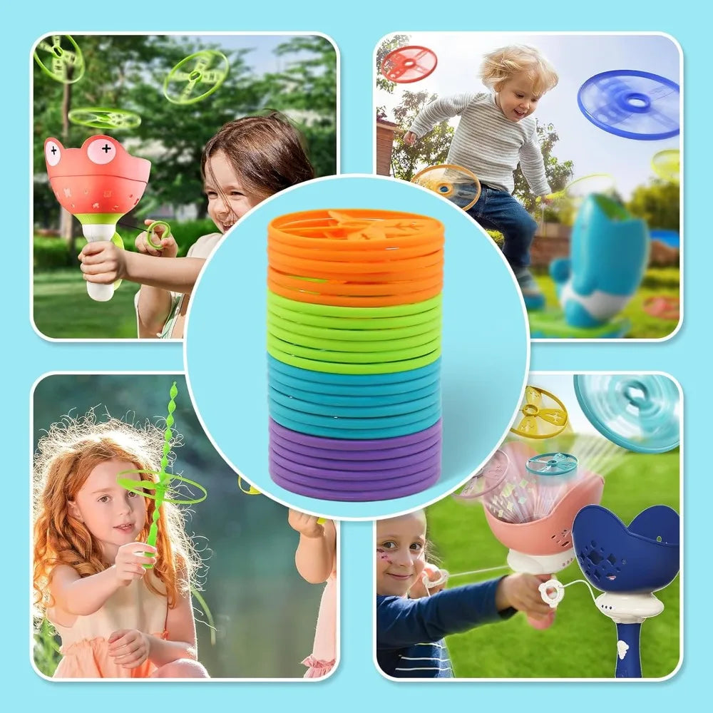 24 Pack Flying Discs Supplement Set - Compatible with Most Handheld & Foot-Powered Toys, 4 Vibrant Colors