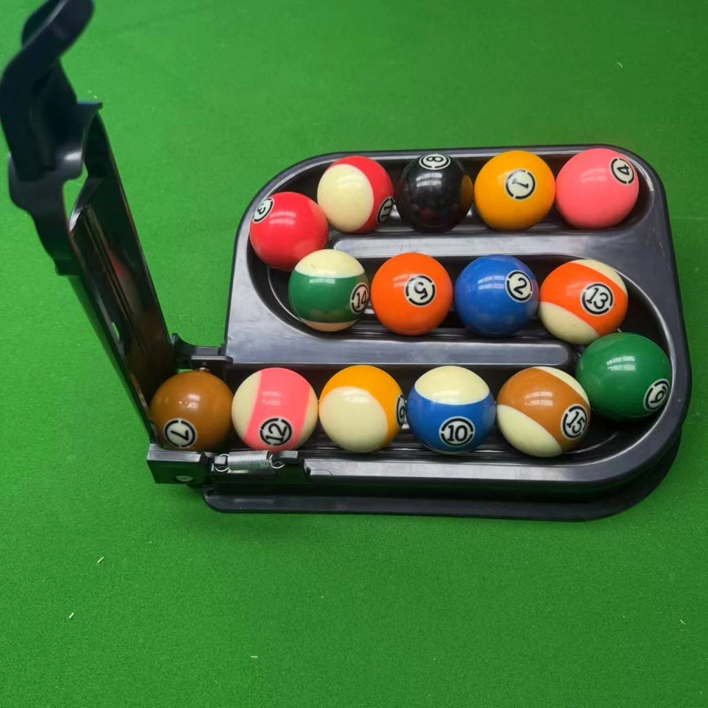 Billiard Rack with Guide Arm Consistent Ball Setup Template Billiard Ball Rack Glossy Tight for Beginners, Solo Practice