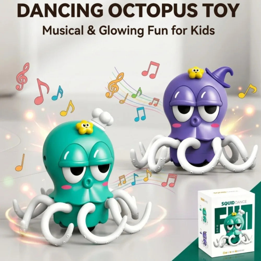 Electric Dancing Octopus Toy Automatic Induction Obstacle Avoidance Colorful Musical Interactive Crawling Octopus Toys