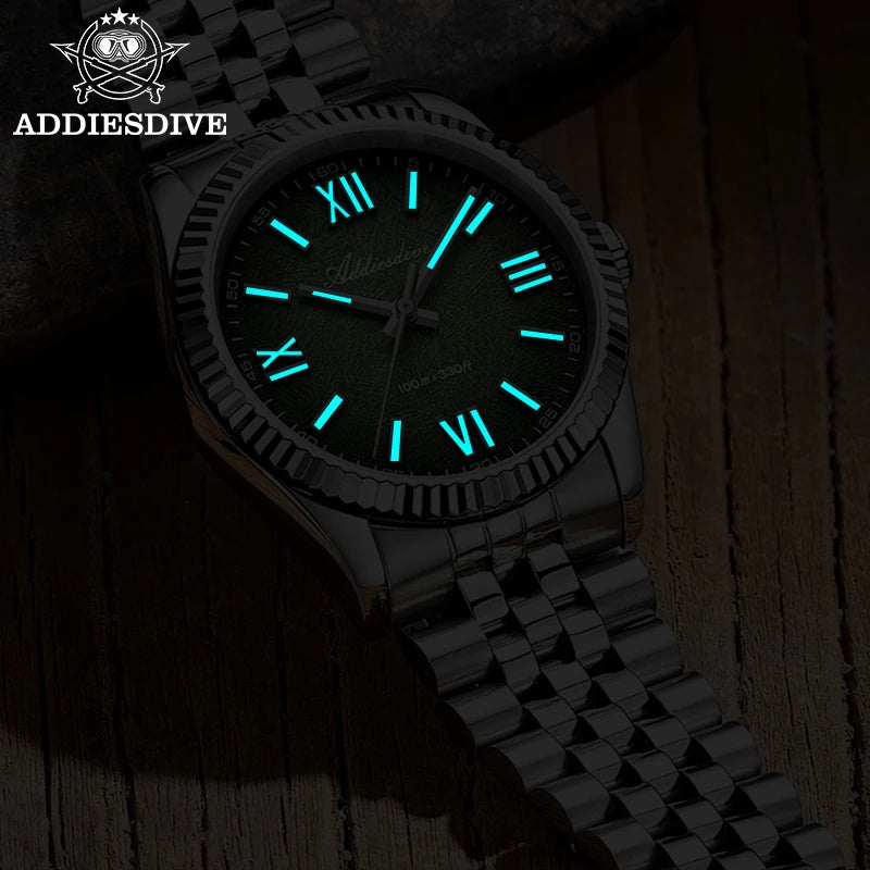 ADDIESDIVE Elegant Watch for Woman Luxury Sapphire Glass VH31 Quartz BGW9 Super Luminous 10Bar Waterproof Wristwatch AD2512