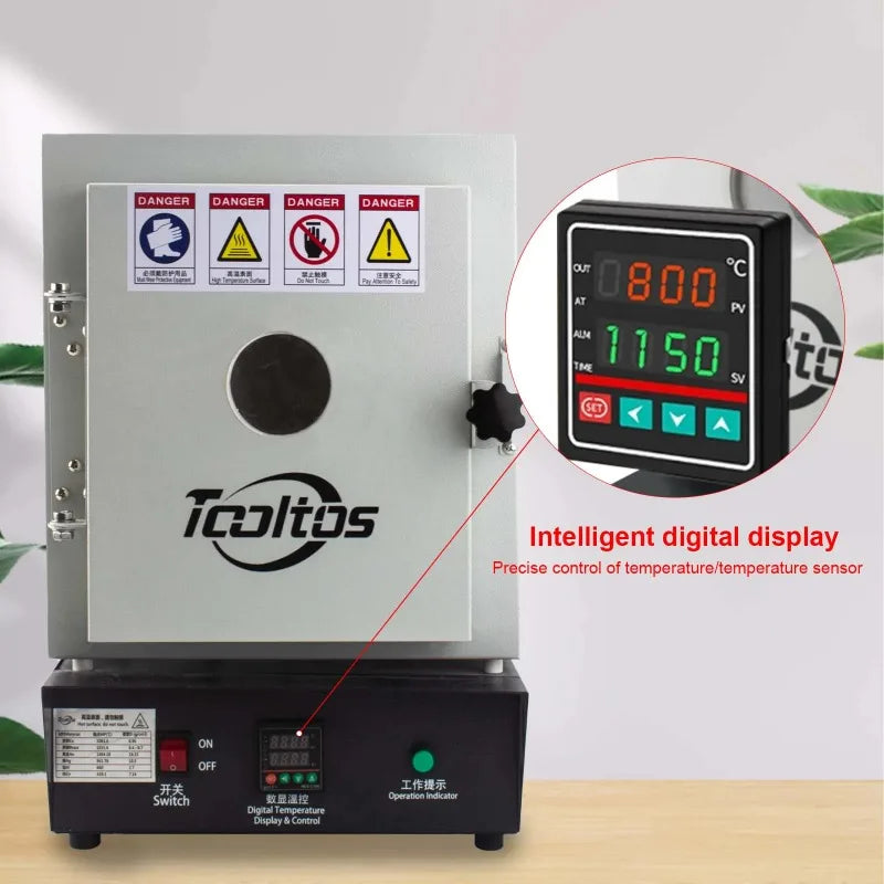 1150℃ 1750W Jewelry Mold Muffle Furnace Constant Temperature Oven With Viewing Window Jewelry Casting Burnout Equipment