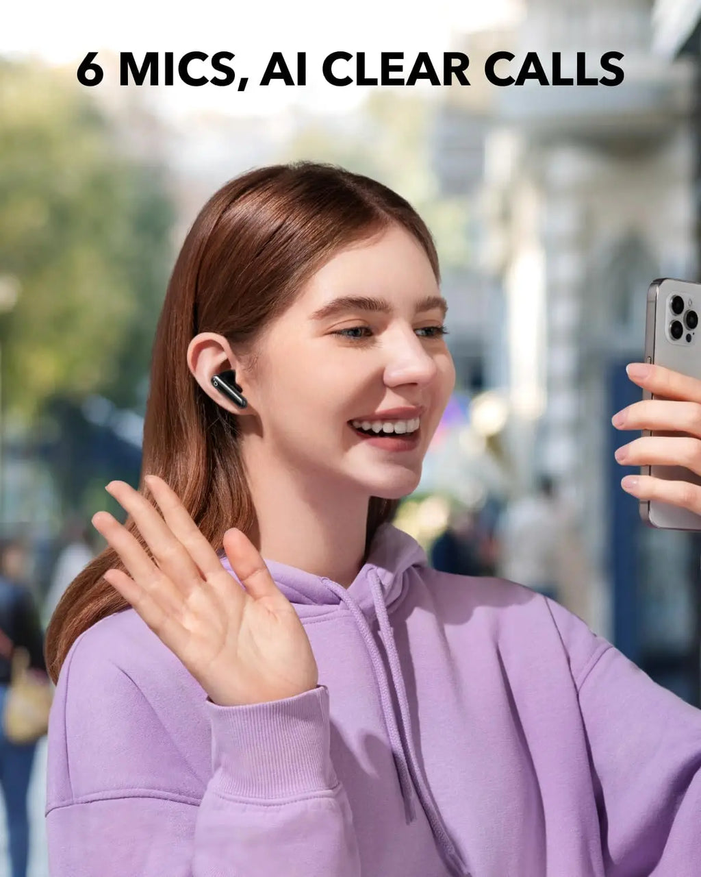 Adaptive Noise Cancelling Earbuds, 60H Playtime, 2-in-1 Case Stand, Wireless Charging, Bluetooth 5.3