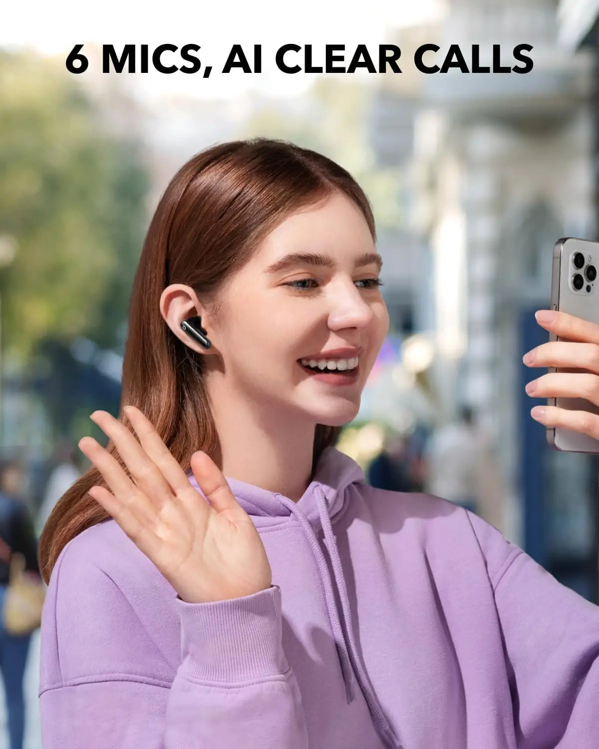 Adaptive Noise Cancelling Earbuds, 60H Playtime, 2-in-1 Case Stand, Wireless Charging, Bluetooth 5.3