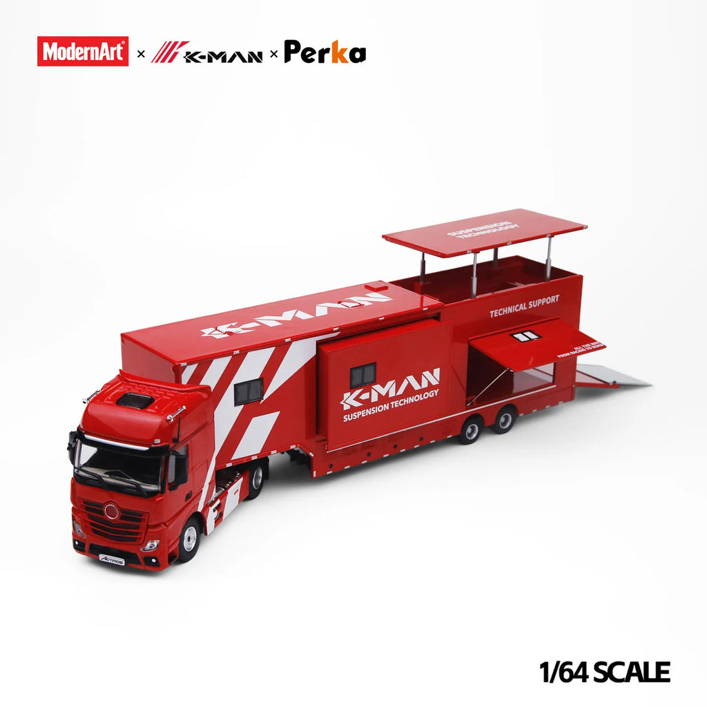 *Pre-sale*ModernArt 1:64 Actros Racing Service Truck Diecast Alloy Car Model Realistic Mini Truck Collection Gift