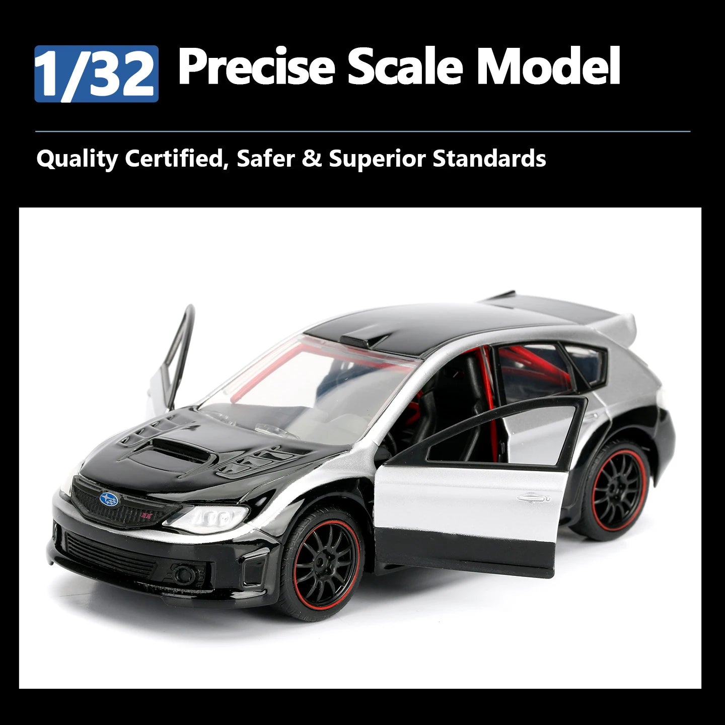 JADA Fast & Furious Subaru Impreza WRX STI Hatchback 1:32 Die-Cast Model - Iconic Hatchback Franchise with Opening Doors JD98507