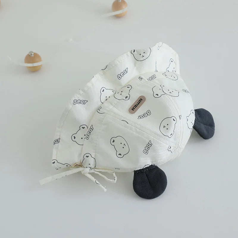 Cartoon Baby Fisherman Hat Cute Children Sunshade Basin Cap 3-12Month Infants Bowl Caps Soft Cotton Toddler Sunscreen Visors