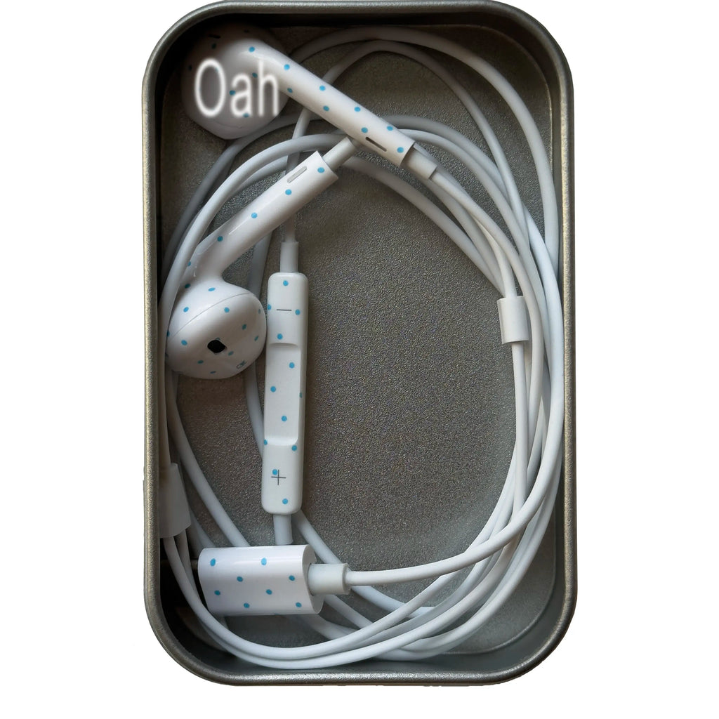 Oah Polka Dot Wired Earphones ABS Material Type-C/Lightning Dynamic Hifi Wired Earphones Digital Audio Headphones Gifts