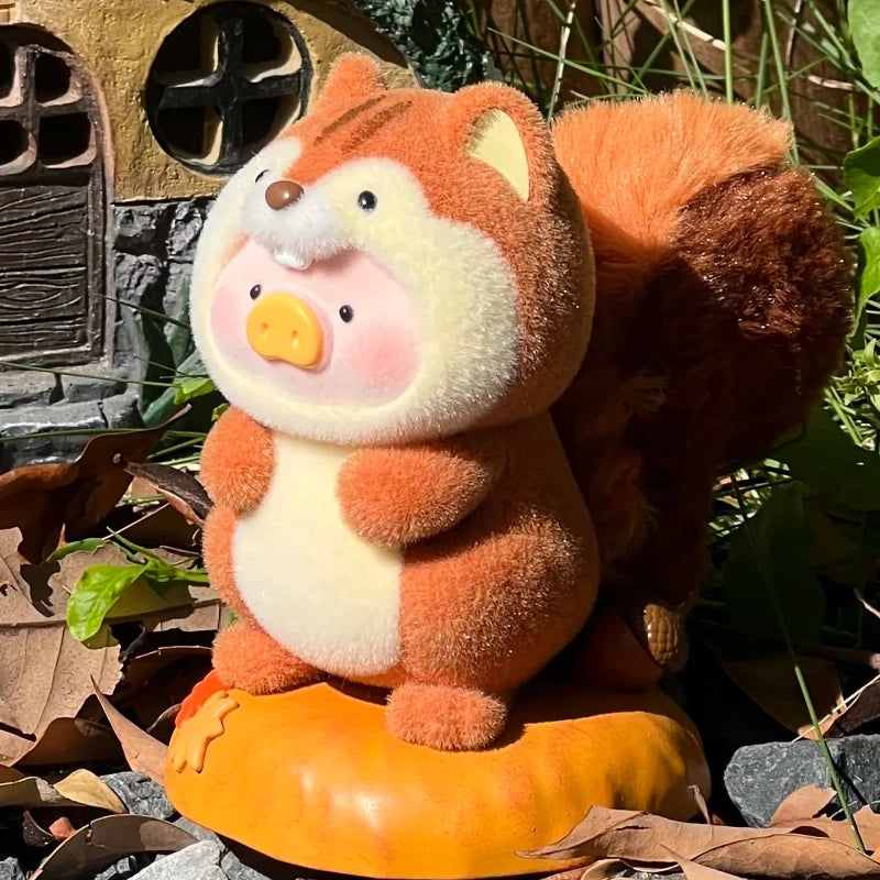 Lulu The Piggy Animls Party 2 Squirrel Action Figure Lulu The Piggy Anime Figurine Squirrel Handing Card Collection Model Toys