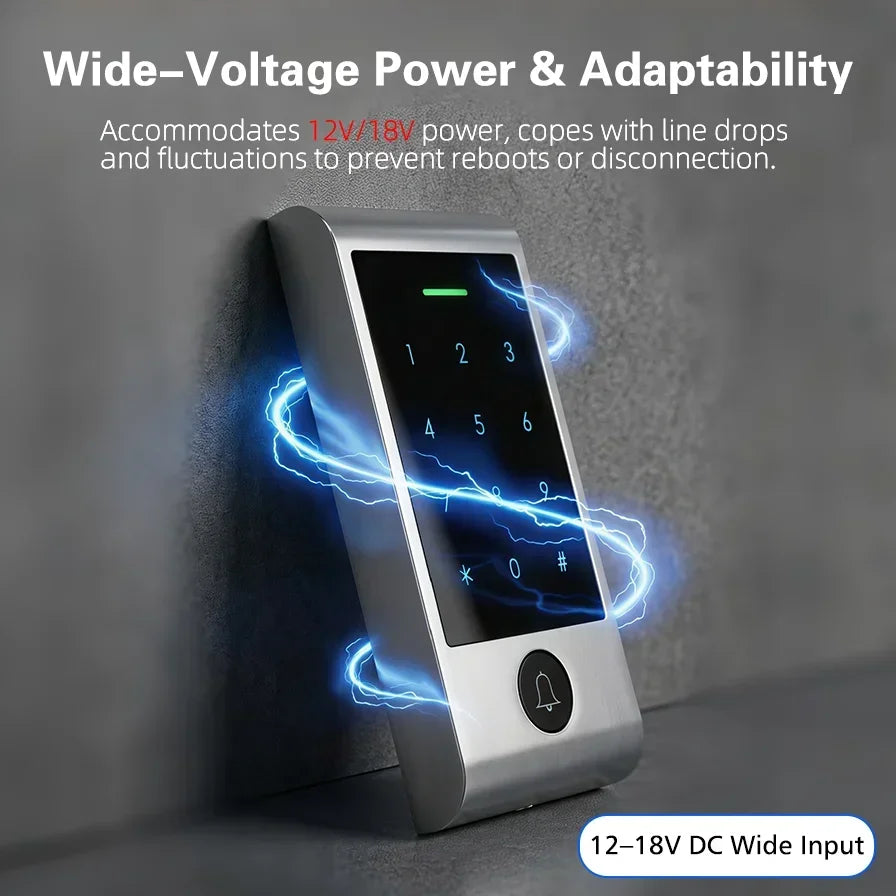 Advanced WIFI Remote Control Touch Keypad Access System with Door Bell Button Waterproof Compatible with Tuya for Home Security