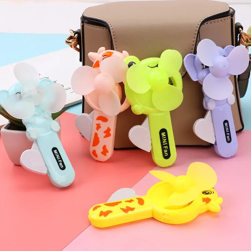 Summer Cool Creative Cartoon Hand Press Fan Mini Portable Children's Small Fan Press Handheld Manual Fan