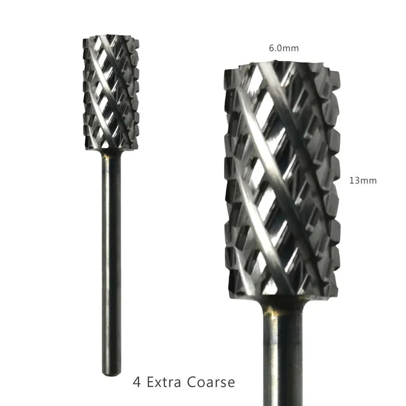 HYTOOS 1PCS Tungsten Carbide Burr Nail Drill Bit 3/32" Bits For Manicure Drill Accessories Milling Cutter Nail Art Tools