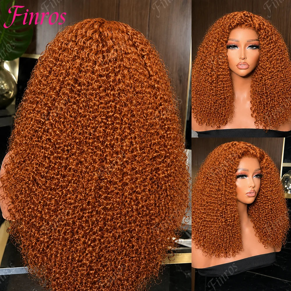 200% Density Ginger Orange Deep Wave Human Hair Wig 13x6 Hd Lace Front Human Hair Wig #350 Colored Wig Human Hair Pre Plucked