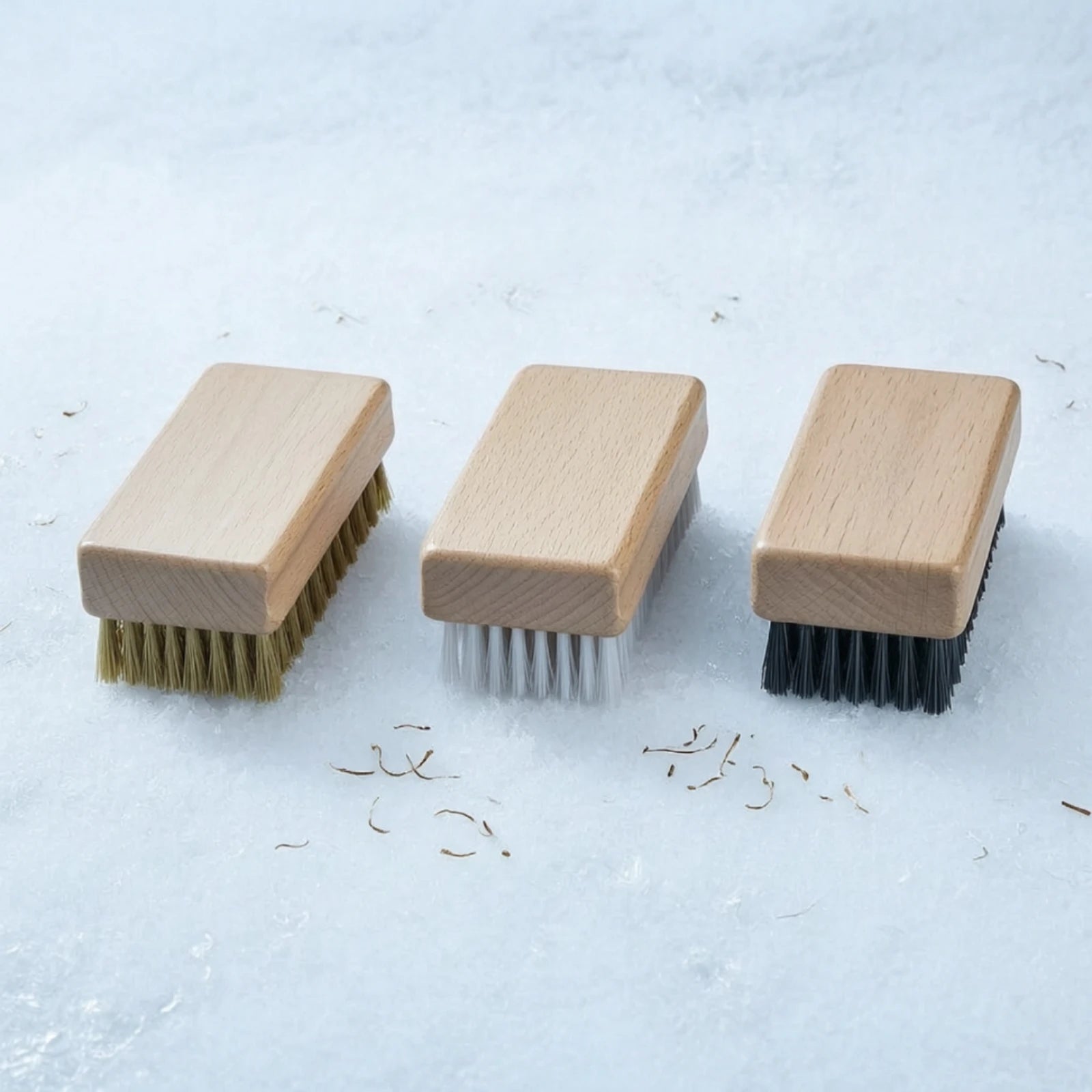 3 Pieces Ski Board Waxing Brush Mixed-Bristle Ski Brush with Brass Bristles Sports Equipment Wooden Versatile for Skiers