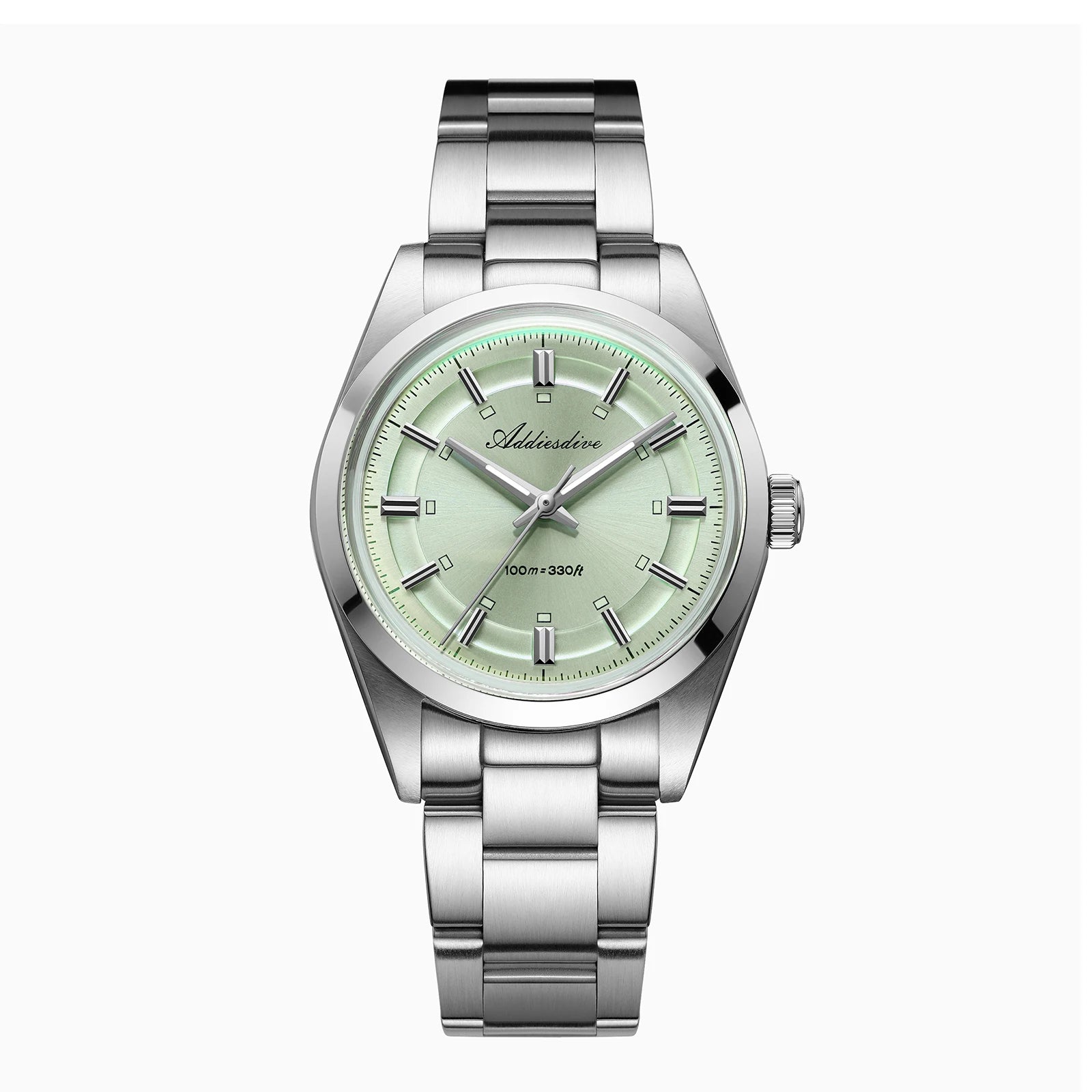 ADDIESDIVE Super Luminous Japan VH31 Ladies Watches 10Bar Waterproof Bubble Mirror Glass Quartz Watch Stainless Steel Wristwatch