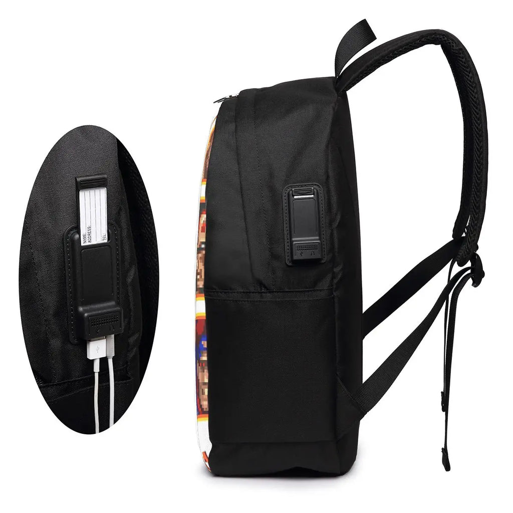 Defeated Portraits Super Street Fighter Backpack Travel Notebook Bag Computer College Student School Bag Laptop