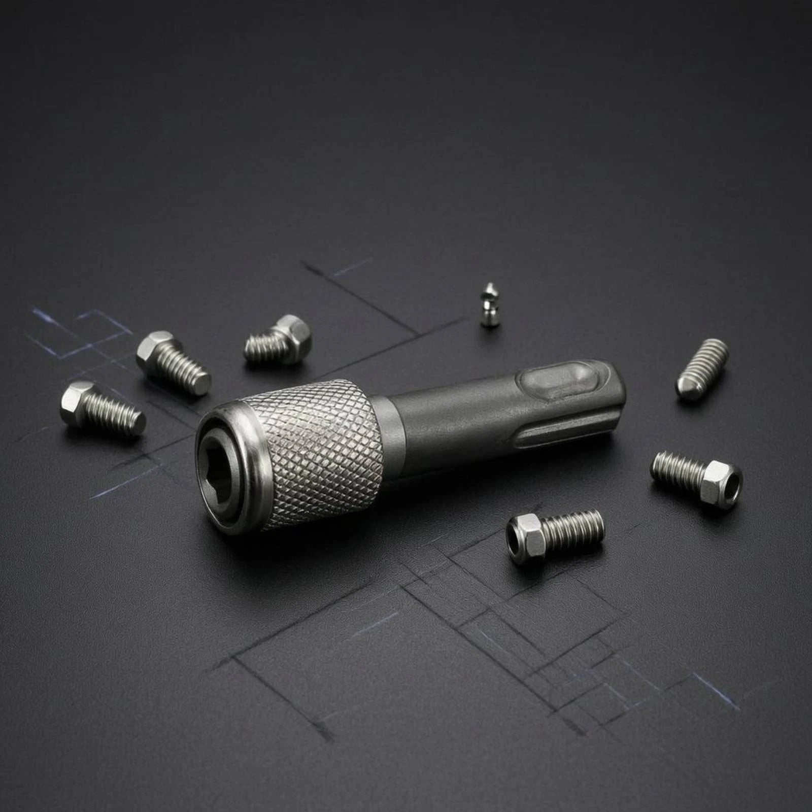 Hex Shank Socket Adapter Knurled Hex Shank Adapter Drill Socket Extension Conversion Connector Tool Accessory Matte Finish