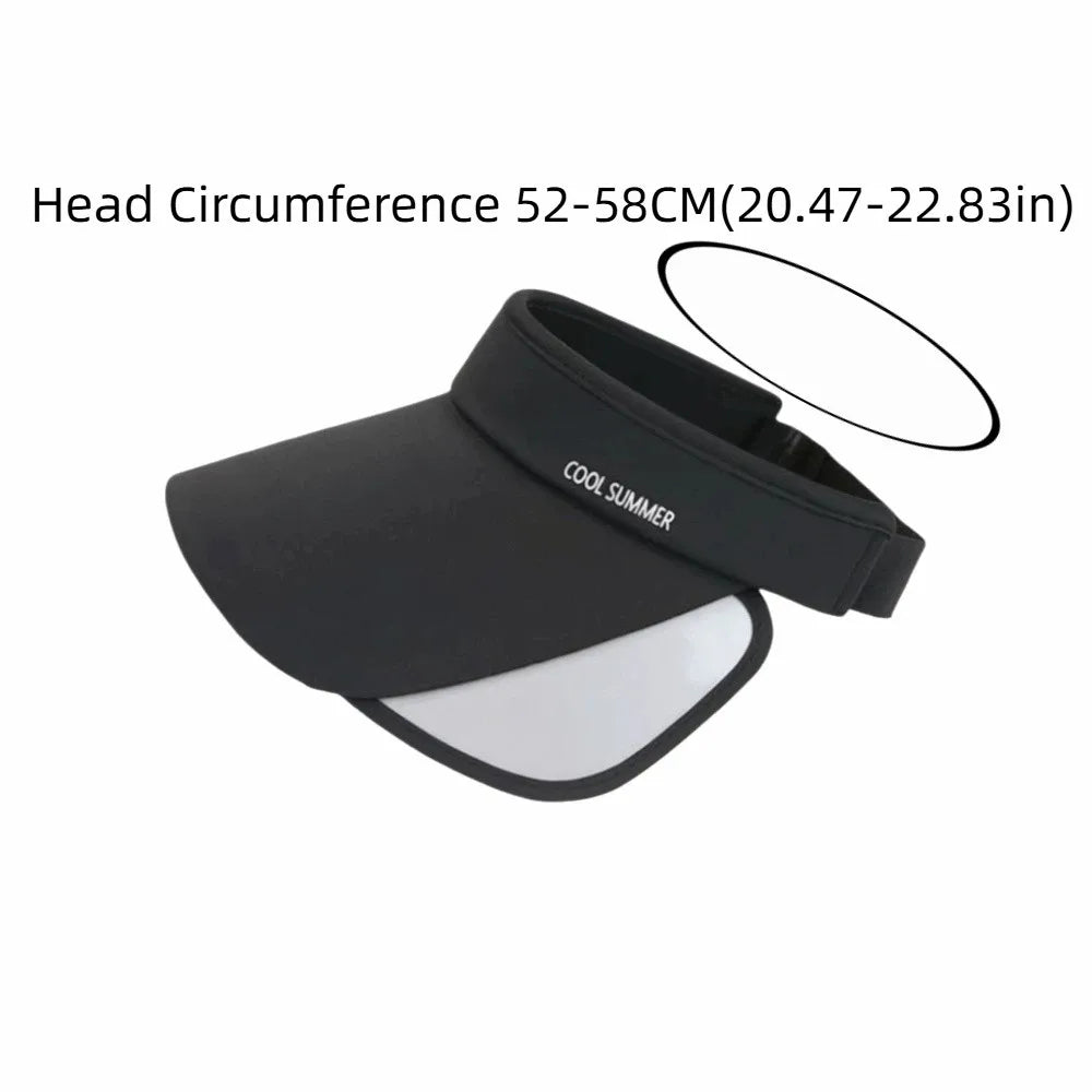 New Breathable Sun Protection Hat Lightweight Adjustable Stretchable Brim Hat Polyester Solid Color Empty Top Sun Hat Sports