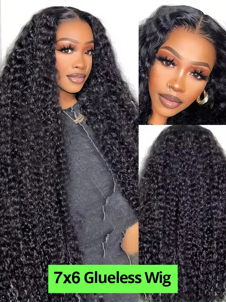 36Inch Deep Wave 13x6 7x6 Human Hair Max-lace Frontal Wigs 220% Density Remy 13x4 360 Full Lace Frontal Wig PrePlucked For Women
