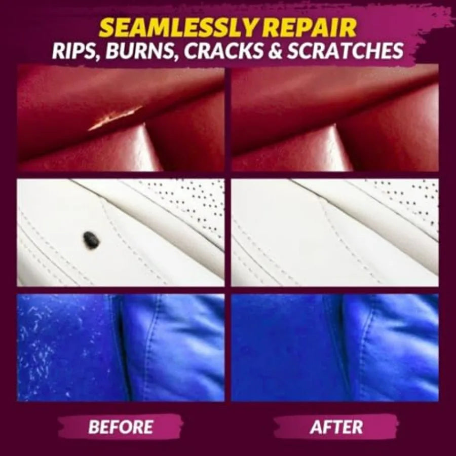 Leather and Vinyl Repair Kit Fix Tears, Holes, Scratches, and Peeling on Leather and Vinyl Furniture, Car Seats, and Jackets Ea