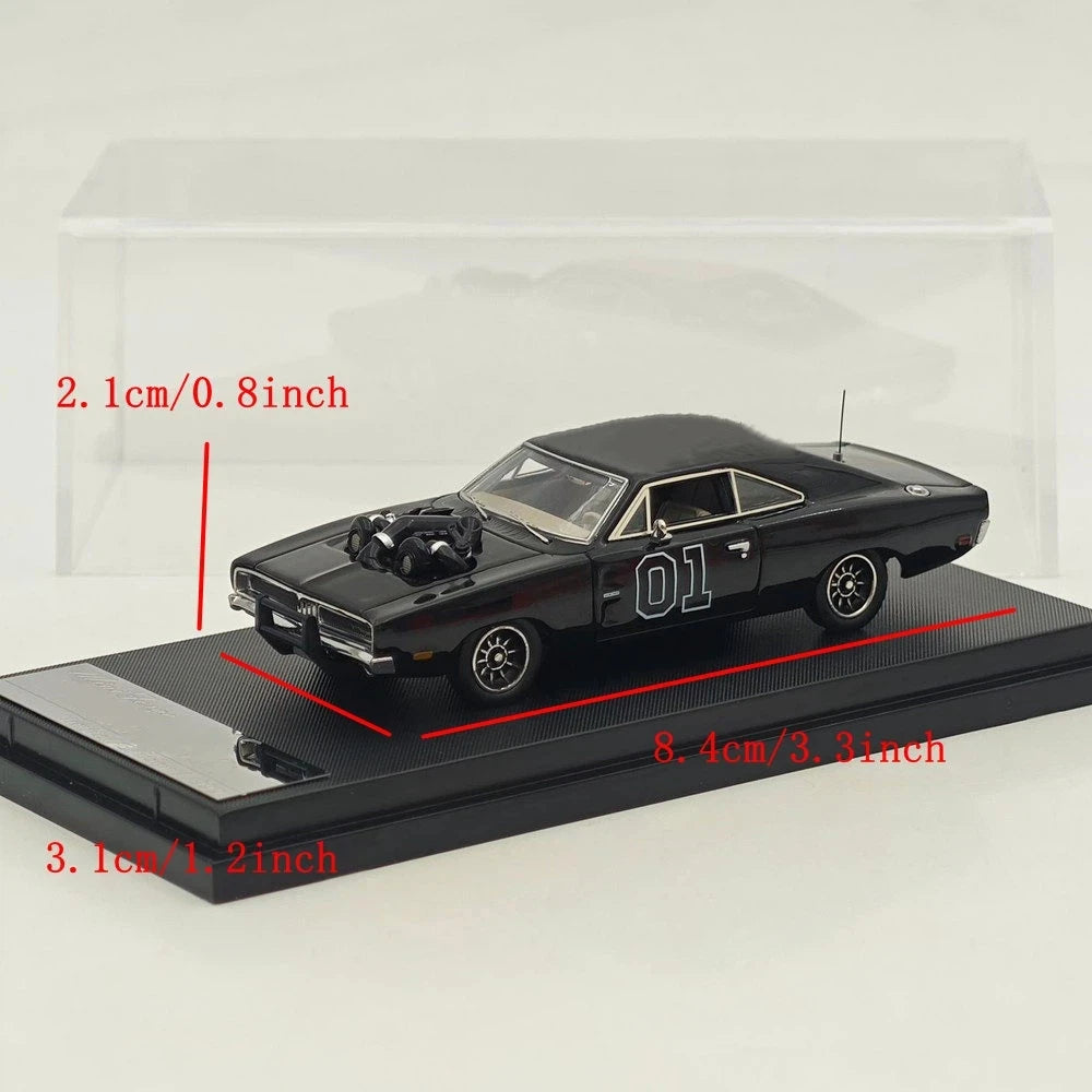 Mini Forge 1:64 For 1969 Charger General Lee Exposed Blown V8 Diecast Model Car Limited Edition Rare Collection Miniature Gifts