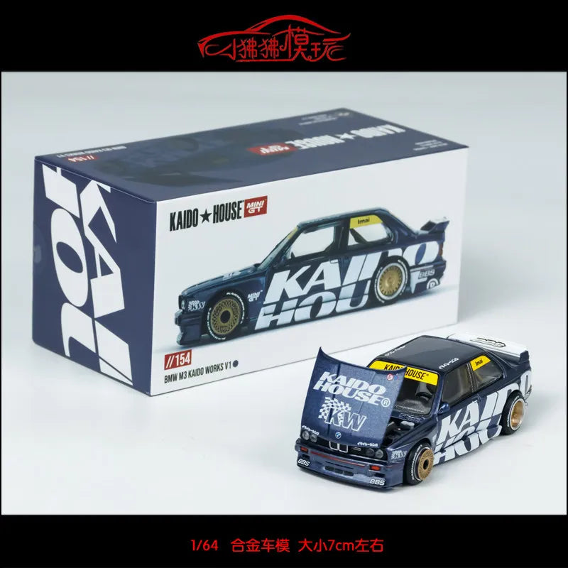 MINI GT 1:64 KAIDO 1:64 House BMW M3 E30 Works EF Car Model R33 R34 Alloy Car Model,  Adult Collectibles,Male Toys.