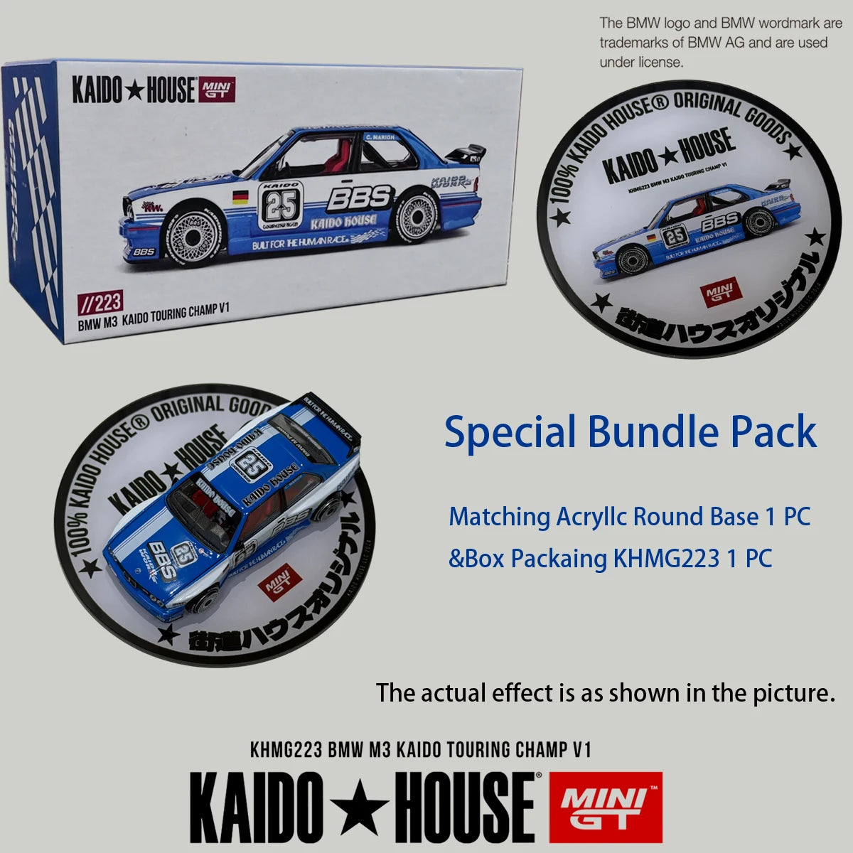 Kaido House x MINI GT 1:64 BMW M3 E30 "BBS #25" Blue/White Diecast Car Model(Openable Hood) #KHMG223 In Stock Fast Ship