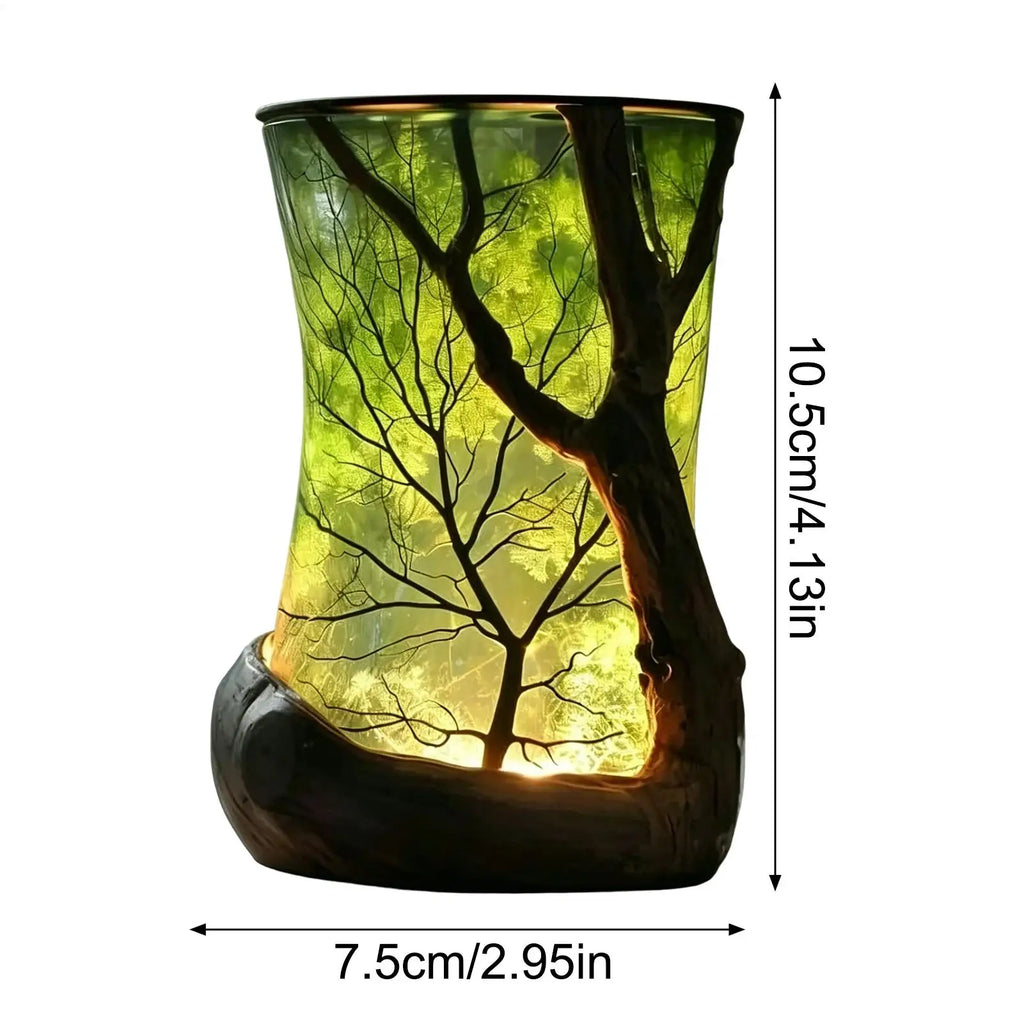 Bedside Table Lamp Forest Nightlight Decorative Ambient Light for Home Office Bedroom Study Room Desk Bookshelf Reading Corner