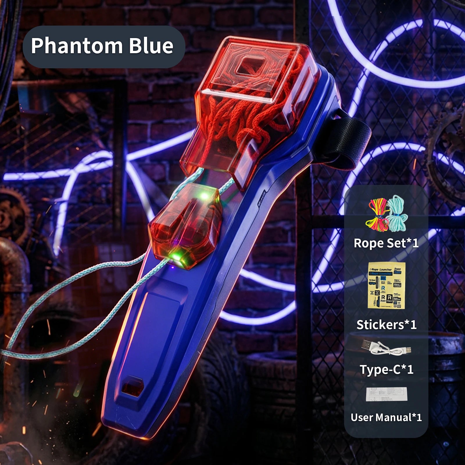 Rope Launcher Spider Web Shooting Toy Auto Retract Wrist Device Creative Battle Cosplay Gadget LED Light Gift