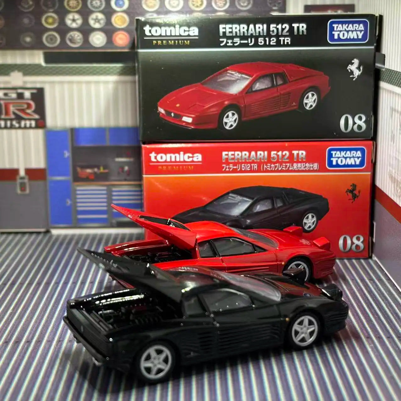 Takara Tomica Premium 08 Ferrari 512 TR Authentic Replica Diecast Car Vintage Supercar Alloy Vehicle Hobby Collectible Ornament