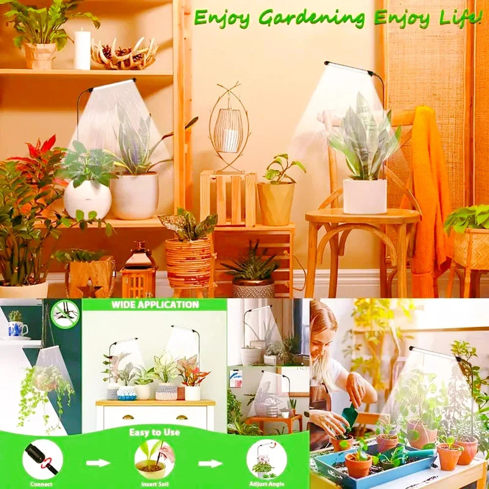 LED Plant Lights, Full-Spectrum Growth Lights, USB Mini-Plug-In, 48 Light Beads Regularly Dim