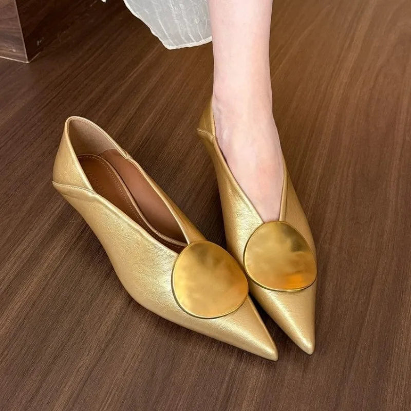 2025 Spring Summer Pointed Toe Footwear Slip On Women Flats Shoes Female Slides Fashion Shallow Ladies Flats Shoes
