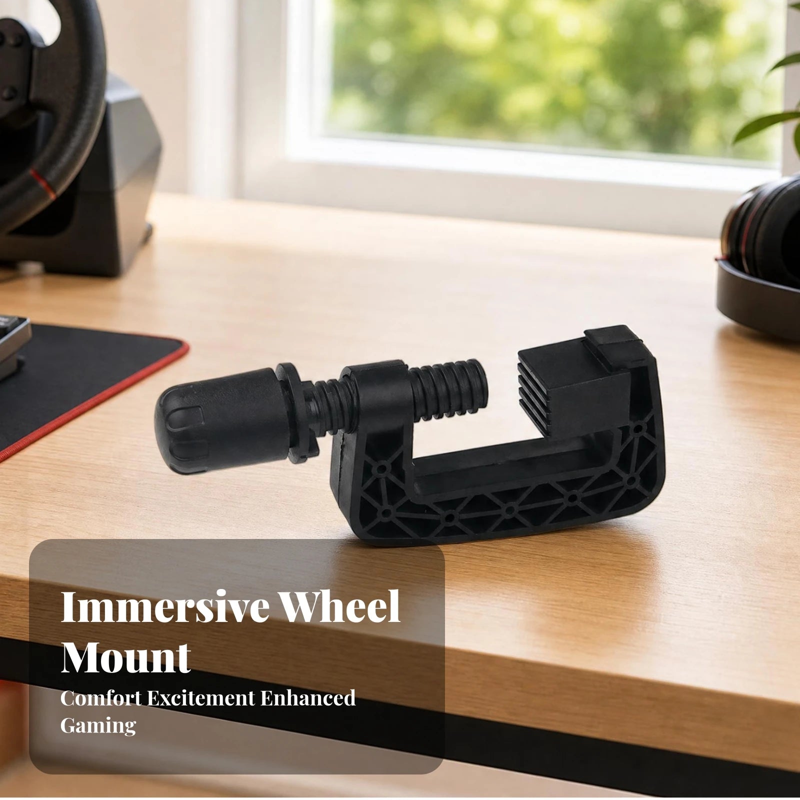 Steering Wheel Desk Clamp Hand Knob Racing Wheel Mount Clamp Threaded Screw PETG Plastic