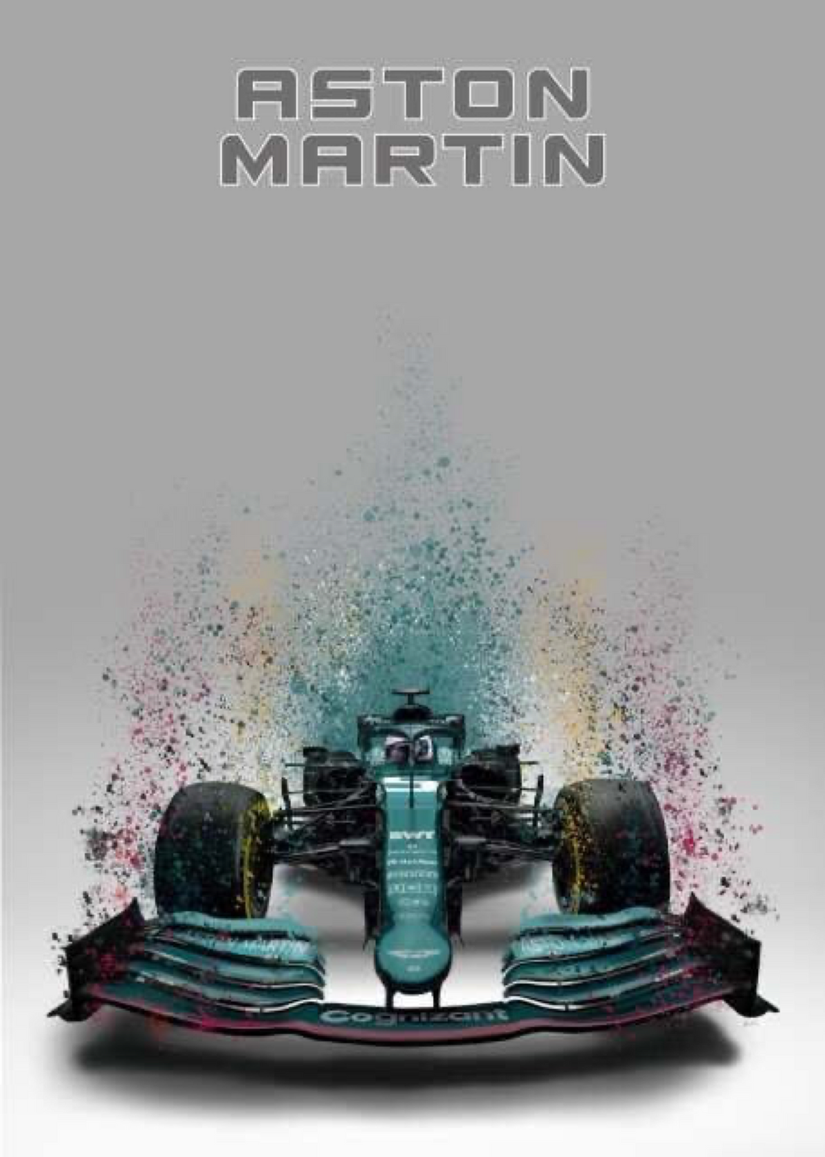 Poster Formel 1  Rennwagen Aquarell · Deko Print ohne Rahmen