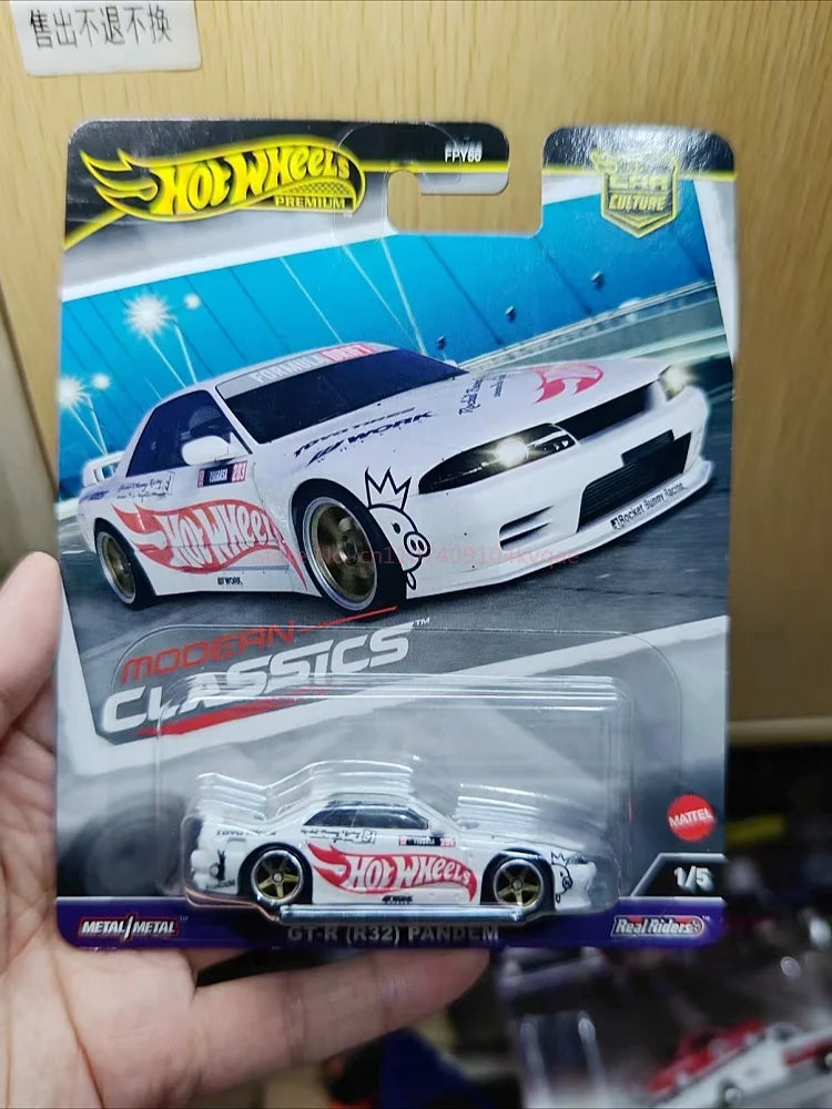 Hot Wheels Premium Diecast Car Model Nissan Skyline Gt R R32 Pandem Modern Classics Car Culture Real Riders Metal Collectible