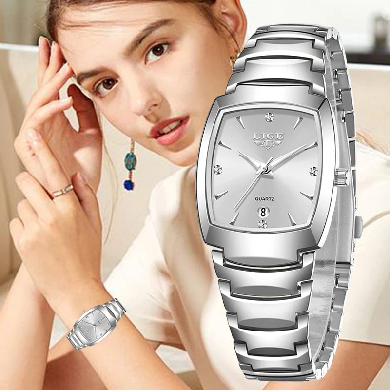 LIGE 2026 new Women's Watch Business Luxury Ladies clock Fashion quartz Simple Watch for Women Gift Women's wristwatch reloj+BOX