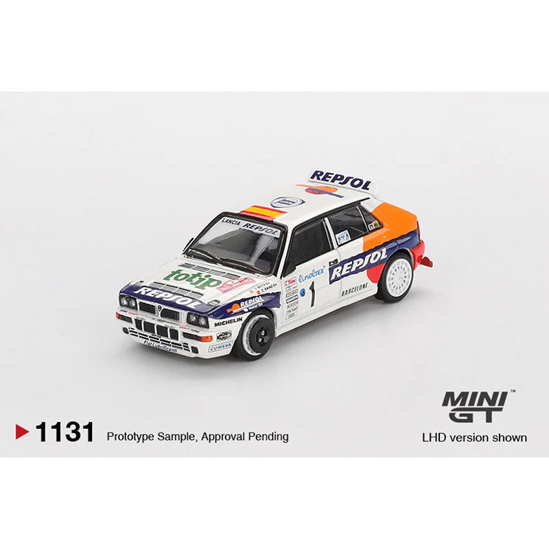 MINIGT 1131 1:64 Lancia Delta HF Integrale Evoluzione #1 1993 Rallye Monte Carlo Diecast Car Model Collection Toys