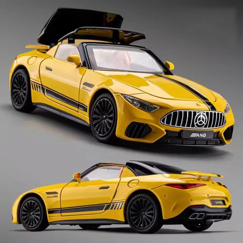 1:22 Scale SL63 G800 Model Miniature Car Toys Diecast Alloy Vehices Front Wheel Steering Sound Light Pull Back Models Adult Gift