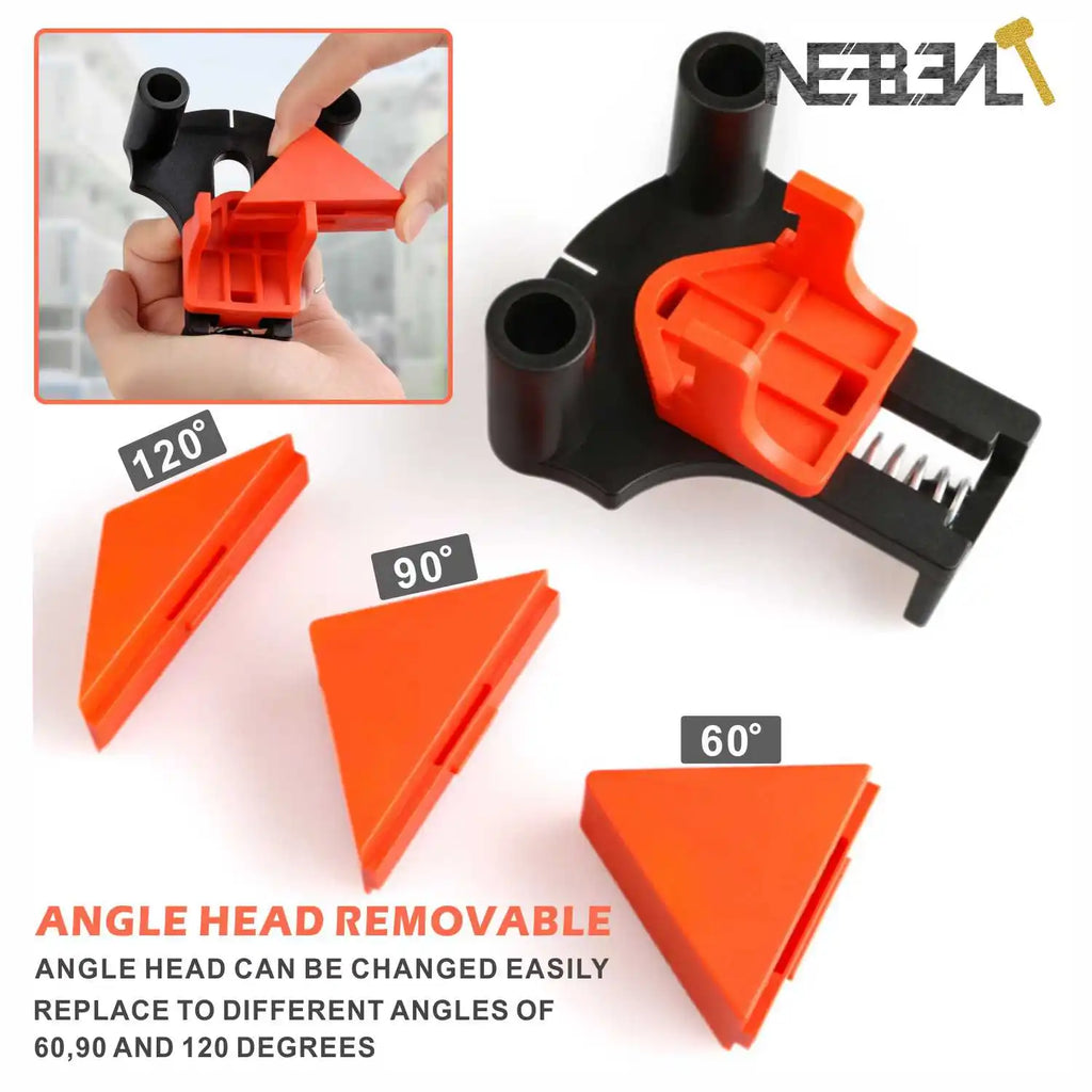 60-120Degree Adjustable Corner Clamp-Spring Loaded Right Angle Clip with Single Handle, Heavy Duty Woodworking Tool