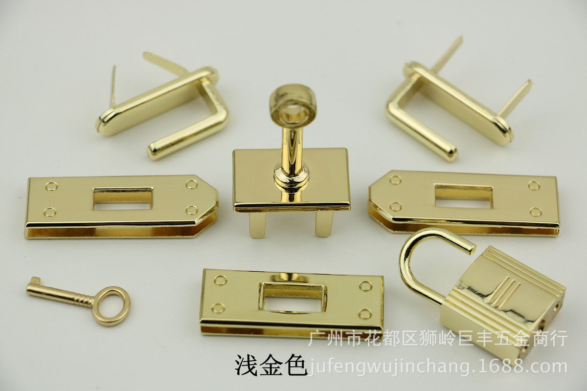 Kelly bag hardware accessories padlock light gold silver white gun black ancient sweep color bag 7 piece Lock