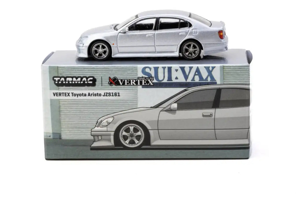 Tarmac Works 1:64 VERTEX Toyota Aristo JZS161 Silver Diecast Car Model In Stock Ready To Ship