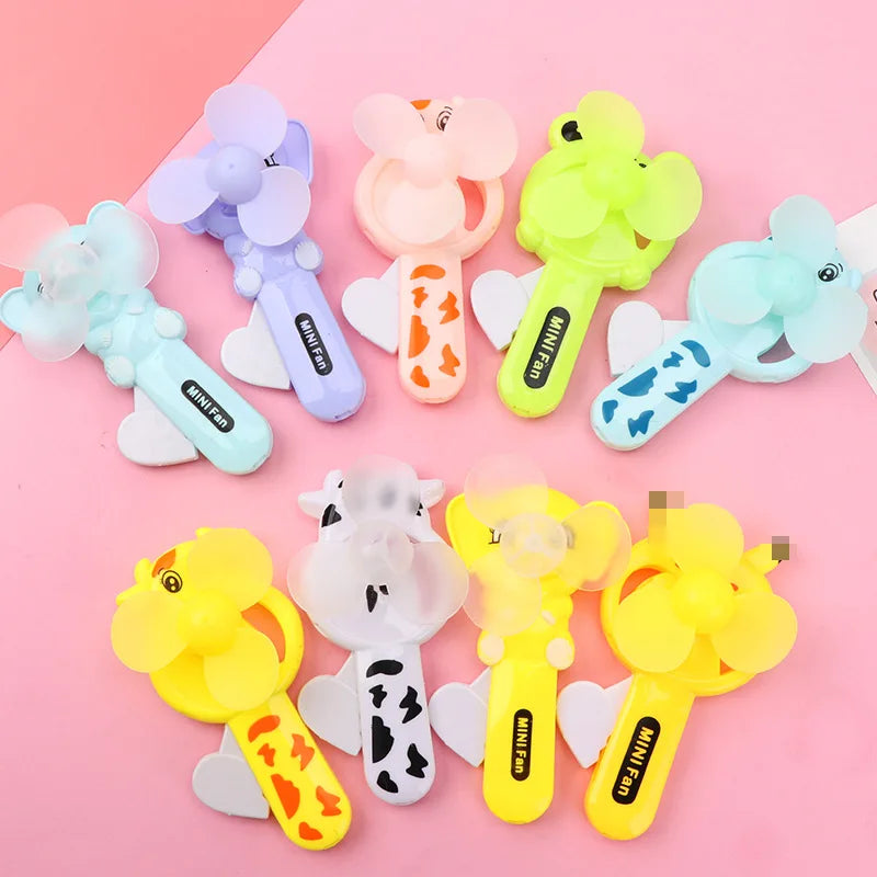 Summer Cool Creative Cartoon Hand Press Fan Mini Portable Children's Small Fan Press Handheld Manual Fan