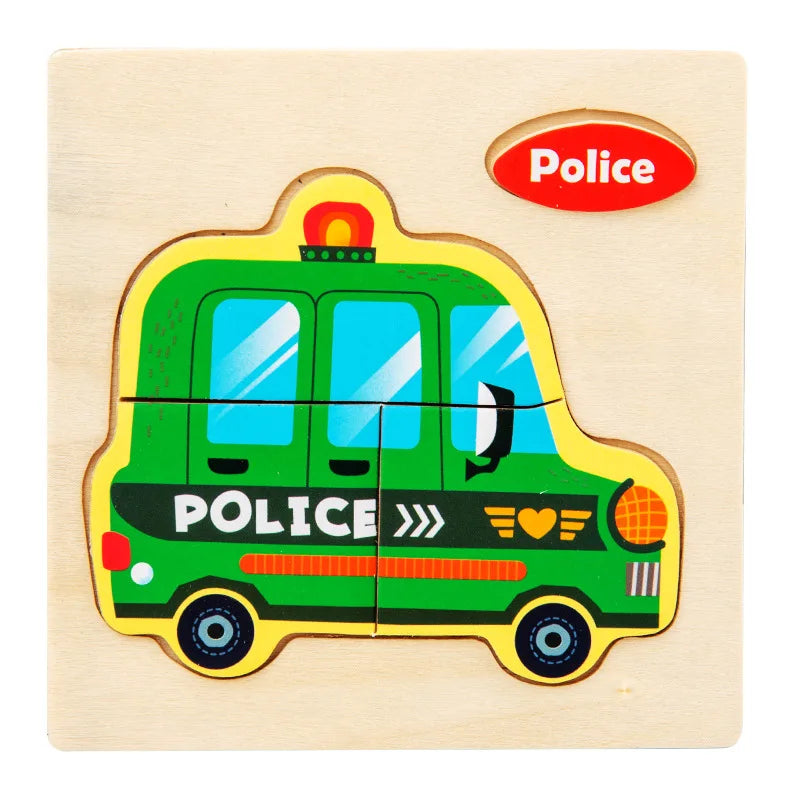 Wooden Toy 3D Jigsaw Puzzle Small Size Cartoon Animal Puzzle Board Kids Early Learning Educational Toys for Children Gifts