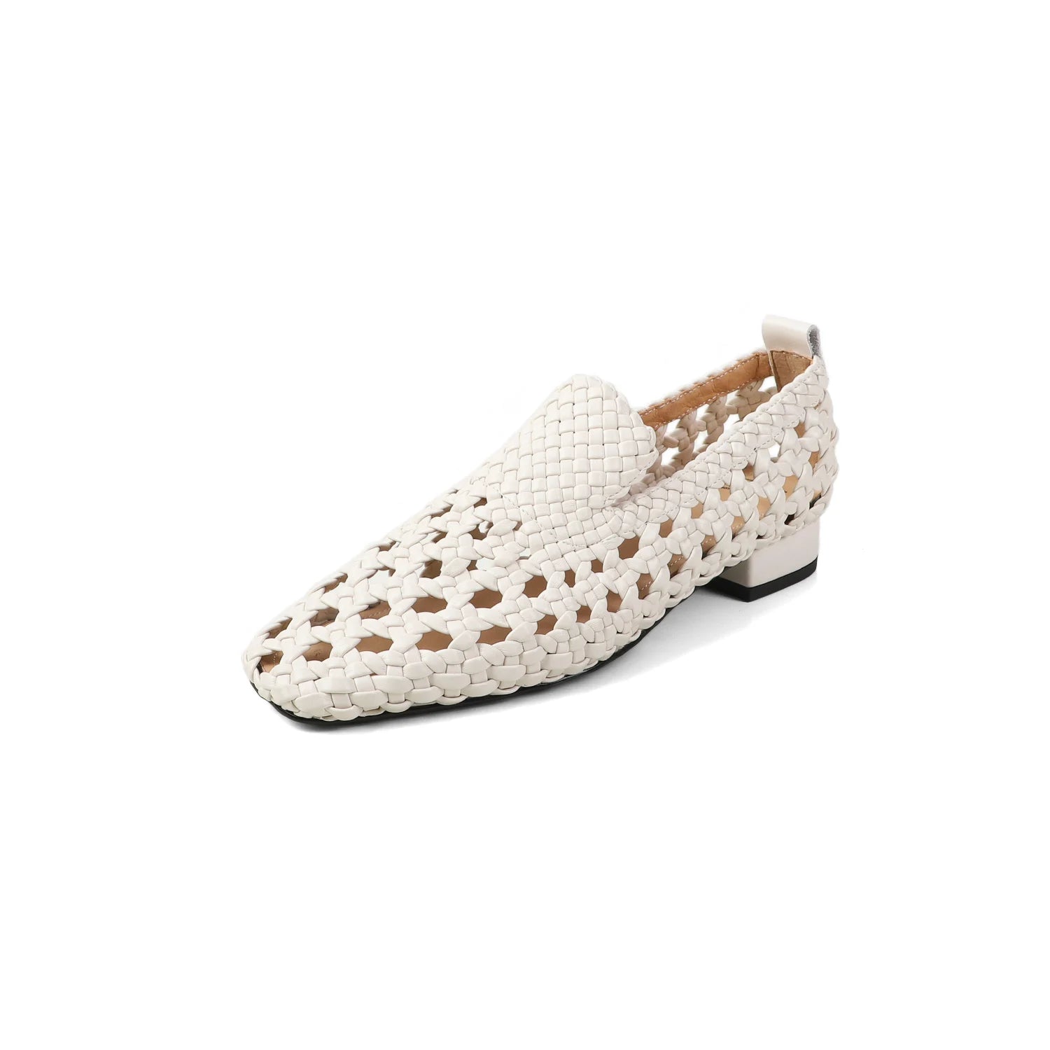 2026 Fashion Hot Sale Genuine Leather Braided Sandals Women Low Heel Breathable Summer Loafers Sandals Female Leisure Pumps