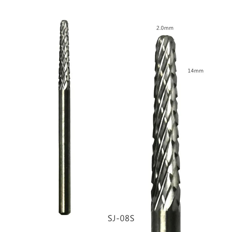 HYTOOS 1PCS Tungsten Carbide Burr Nail Drill Bit 3/32" Bits For Manicure Drill Accessories Milling Cutter Nail Art Tools