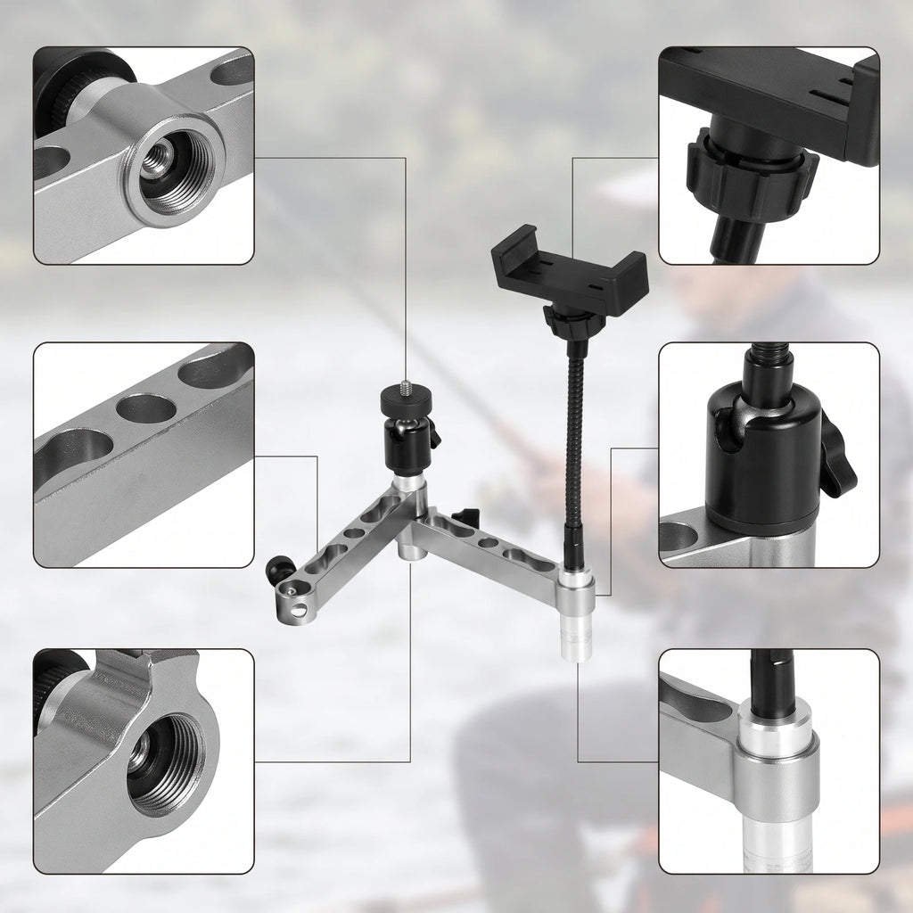 Corner Bridge Bracket Adjustable Extension Bracket with Clamp Metal for Anglers
