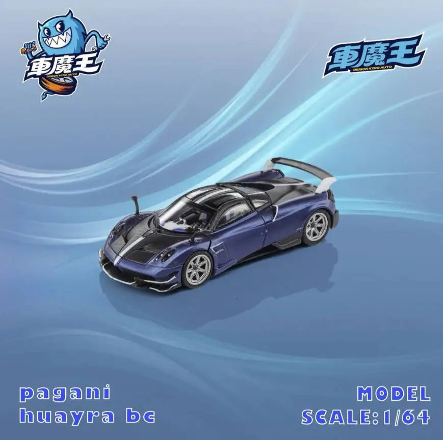 Demon King Auto 1:64 Pagani Huayra BC Blue Carbon Diecast Car Model In Stock Ready To Ship
