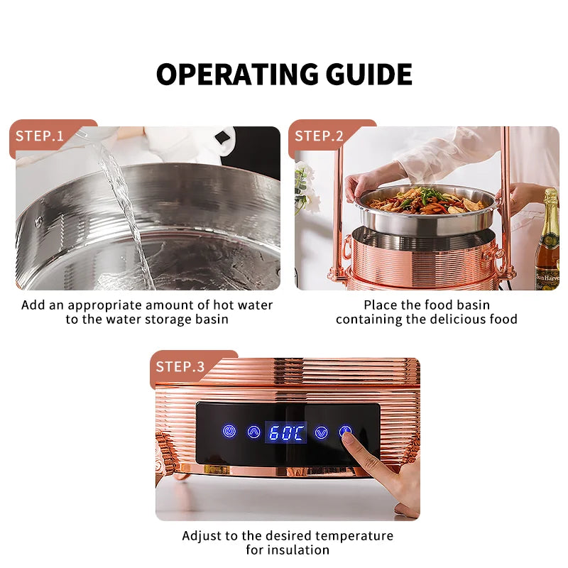 Unique Design Buffet Stove Catering Heat Lamps Electric Food Warming Board Adjustable Temperature Chafing Dishes