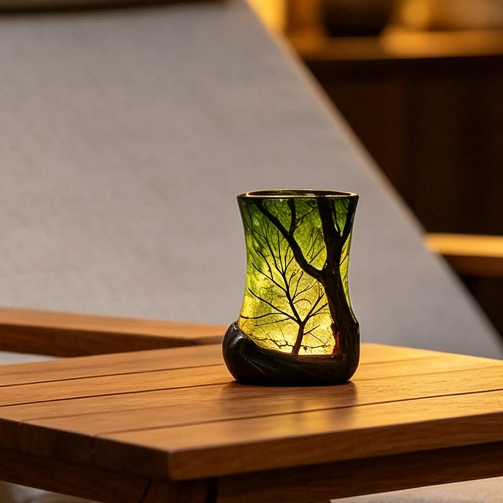 Bedside Table Lamp Forest Nightlight Decorative Ambient Light for Home Office Bedroom Study Room Desk Bookshelf Reading Corner