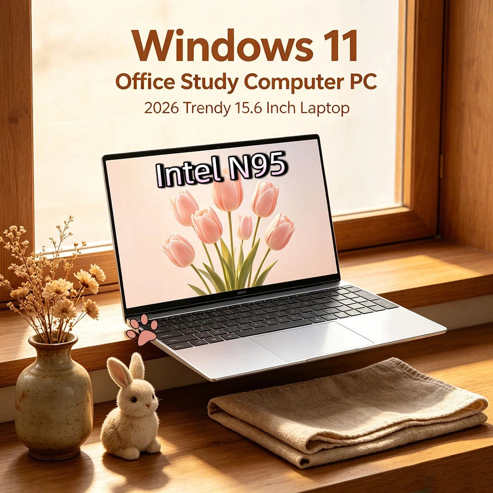Firm 15.6" Intel N95 Portable Laptop Windows11 Notebook 32GB DDR4 2TB SSD Pc Gamer Office Computer